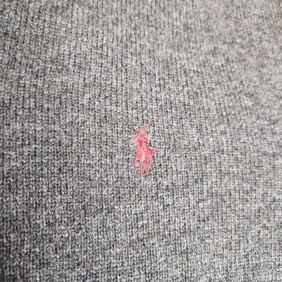 NWT Polo Ralph Lauren Mens 100% Lambswool V Neck Sweater SZ XXL Gray Pony Preppy - Picture 7 of 13